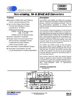 CS5501 Datasheet PDF Cirrus Logic