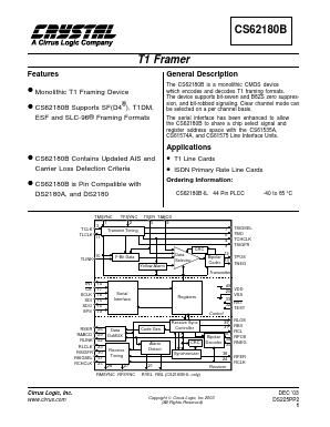 CS62180B Datasheet PDF Cirrus Logic