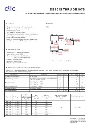 DB107S Datasheet PDF Chip Integration Technology Corporation