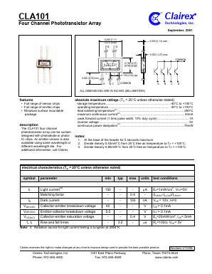 CLA101 Datasheet PDF Clairex Technologies, Inc