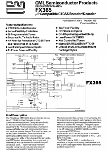 FX365LS Datasheet PDF CML Microsystems Plc