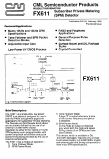FX611J Datasheet PDF CML Microsystems Plc