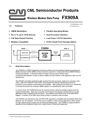 FX909AD2 Datasheet PDF CML Microsystems Plc