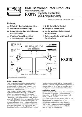 FX019 Datasheet PDF CML Microsystems Plc