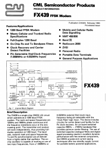 FX439LG Datasheet PDF CML Microsystems Plc