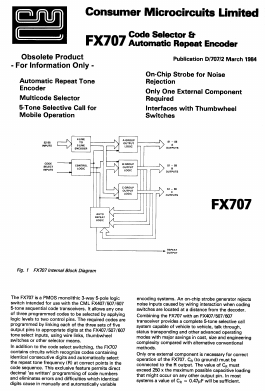 FX707 Datasheet PDF CML Microsystems Plc