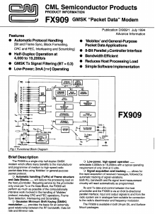 FX909 Datasheet PDF CML Microsystems Plc