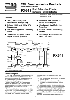 FX641 Datasheet PDF CML Microsystems Plc