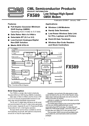 FX589 Datasheet PDF CML Microsystems Plc