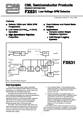 FX631DW Datasheet PDF CML Microcircuits