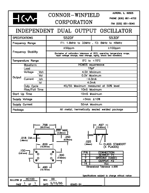 S52DF Datasheet PDF Connor-Winfield Corporation