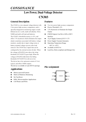 CN303 Datasheet PDF Shanghai Consonance Electronics Incorporated