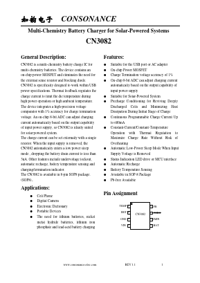 CN3082 Datasheet PDF Shanghai Consonance Electronics Incorporated