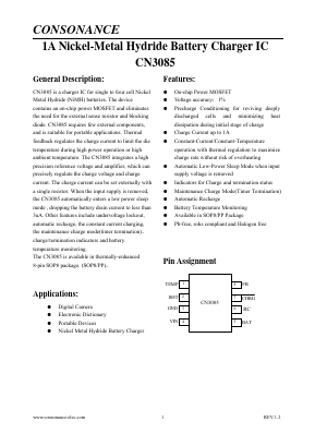 CN3085 Datasheet PDF Shanghai Consonance Electronics Incorporated