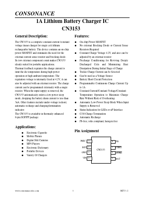 CN3153 Datasheet PDF Shanghai Consonance Electronics Incorporated