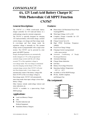 CN3767 Datasheet PDF Shanghai Consonance Electronics Incorporated