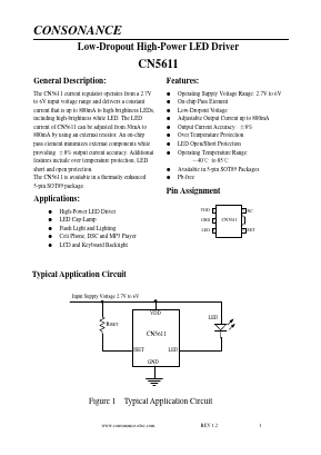 CN5611 Datasheet PDF Shanghai Consonance Electronics Incorporated