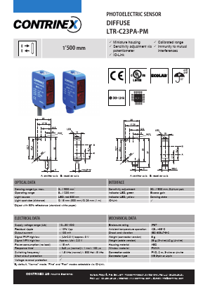 LTR-C23PA-PM Datasheet PDF Contrinex AG Industrial Electronics