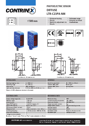 LTR-C23PA-NM Datasheet PDF Contrinex AG Industrial Electronics