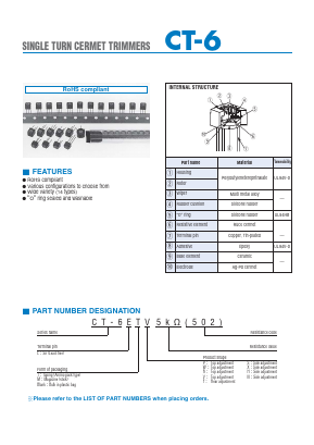 CT6EW204 Datasheet PDF Copal Electronics