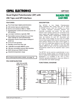 DP7251 Datasheet PDF Copal Electronics