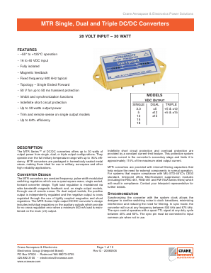 MTR2818S Datasheet PDF Crane Aerospace and Electronics.