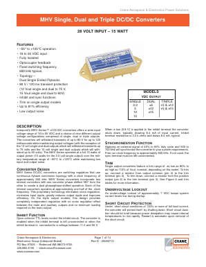 MHV2805S Datasheet PDF Crane Aerospace and Electronics.