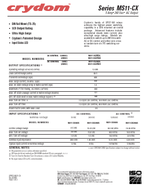 MS11-CX240D5 Datasheet PDF Crydom Inc.,