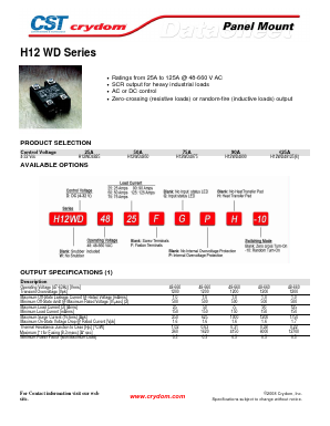 H12WD4890P Datasheet PDF Crydom Inc.,