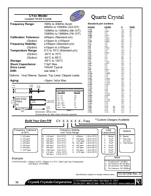 CD1AM Datasheet PDF Crystek Corporation