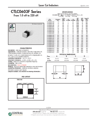 CTLC0603F-R18 Datasheet PDF Central Technologies