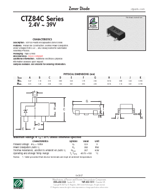 CTZ84C3V3 Datasheet PDF Central Technologies