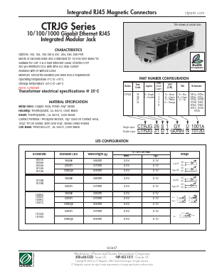 CTRJG26S6YGU1015B Datasheet PDF Central Technologies
