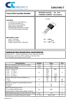 S30U100CT Datasheet PDF Compact Technology Corp.