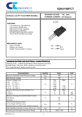 S20U150FCT Datasheet PDF Compact Technology Corp.