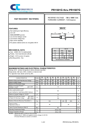 PR1502G Datasheet PDF Compact Technology Corp.