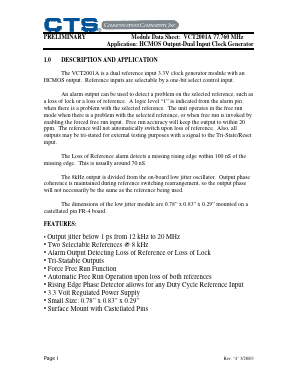 VCT2001A Datasheet PDF CTS Corporation