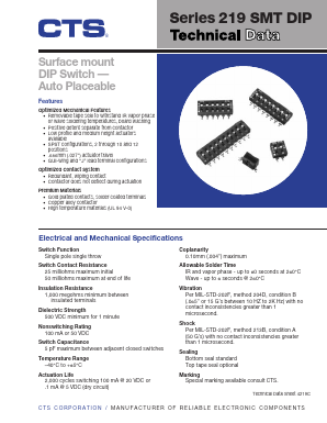 219-9MSTJ Datasheet PDF CTS Corporation