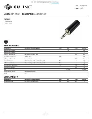 MP-3502 Datasheet PDF CUI INC