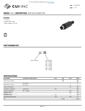 MD-50 Datasheet PDF CUI INC