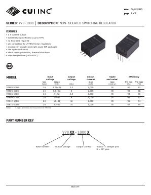 V7812-1000R Datasheet PDF CUI INC