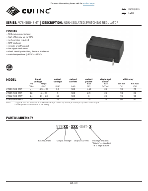 V78-500-SMT Datasheet PDF CUI INC