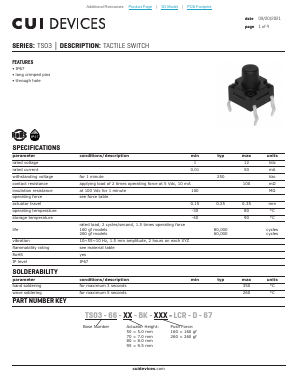 TS03-66-70-BK-260-LCR-D Datasheet PDF CUI INC