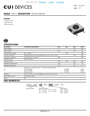 TS07-667-37-BK-160-SMT-TR Datasheet PDF CUI INC
