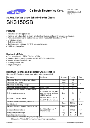 SK3150SB Datasheet PDF Cystech Electonics Corp.