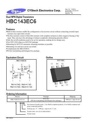 HBC143EC6 Datasheet PDF Cystech Electonics Corp.