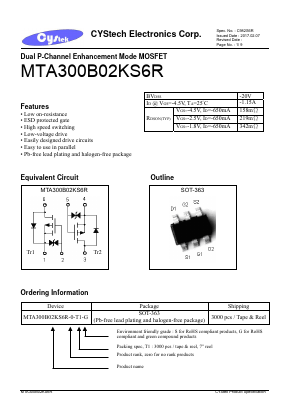 MTA300B02KS6R Datasheet PDF Cystech Electonics Corp.