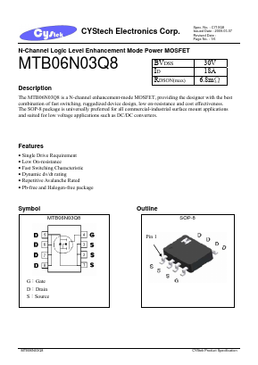 B06N03 Datasheet PDF Cystech Electonics Corp.