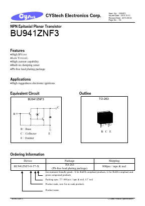 BU941ZNF3 Datasheet PDF Cystech Electonics Corp.