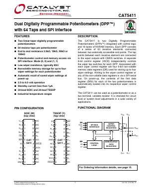 CAT5411YI-00 Datasheet PDF Catalyst Semiconductor => Onsemi